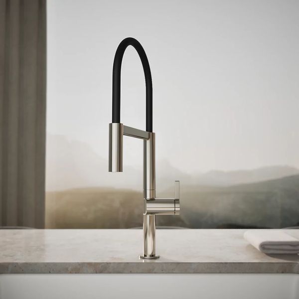 KOHLER® Components® Vibrant Polished Nickel Semi-Professional Kitchen Sink Faucet with 2-Function Sprayhead-3