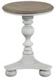 Riverside Furniture Jameson Pale Taupe Top End Table with Antique White Base-2