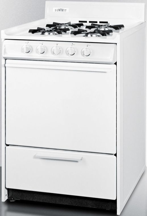 Summit® 24" White Freestanding Propane Gas Range-2