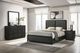 Coaster® Cavelle 4-Piece Black Youth Full Upholstered Panel Bedroom Set-1