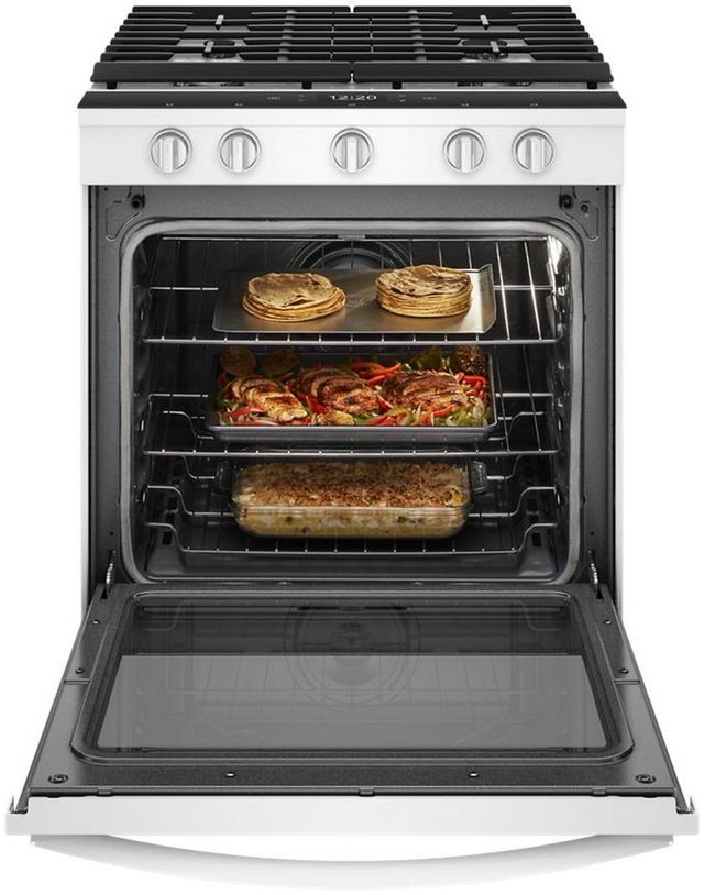 Whirlpool® 30" Smart Slide-In Gas Range-White-2