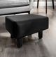 Furniture of America® Vale 2-Piece Black Leather/Wood Outdoor Foot Stool Set-1