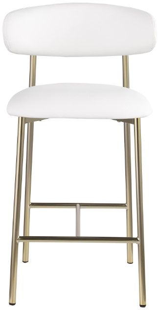 Meridian Furniture Lupita White/Brushed Gold Counter Stool-1