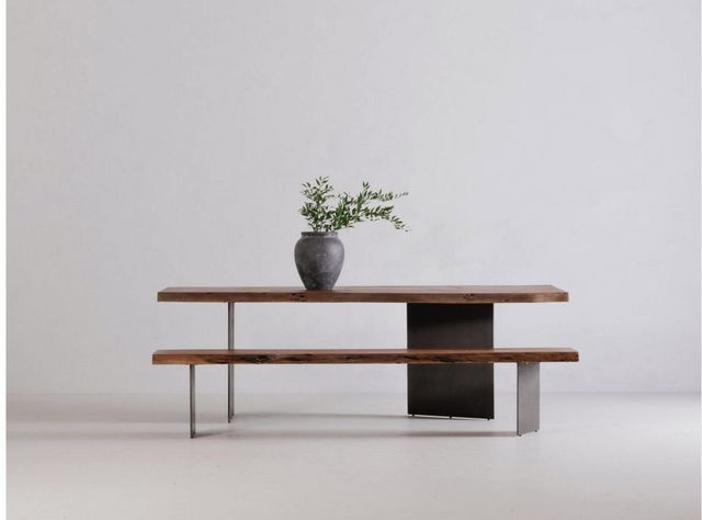 Moe's Home Collection Howell Brown Dining Table with Black Iron Legs-2