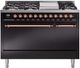 Ilve® Nostalgie II Series 48" Glossy Black Pro Style Dual Fuel Range-0