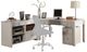 Parker House® Boca 4-Piece Cottage White L-Shaped Office Desk with Credenza and Lateral File Set -0