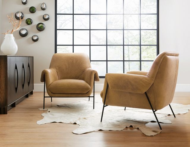 Hooker® Furniture CC Ambroise Brown Metal Frame Club Chair-2