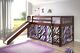 Donco Kids Mission Dark Cappuccino Twin Low Loft With Zebra Tent Kit-1