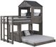 Donco Kids Campsite Rustic Dirty Gray Youth Twin/Full Loft Bunkbed-0
