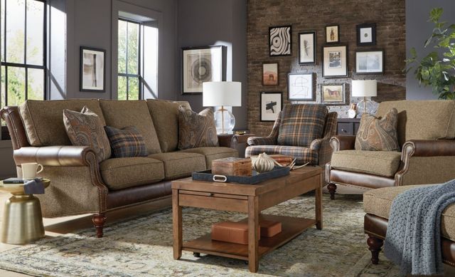 Craftmaster® Customizable Custom Blends 89" Sofa with Throw Pillows-1