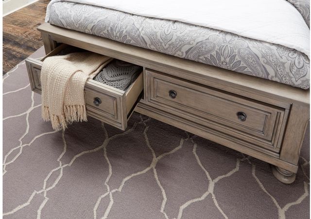 Homelegance® Bethel Wire Brushed Gray Eastern King Platform Storage Sleigh Bed-2