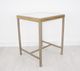 Zeugma Imports White Stone Top Side Table with Champagne Gold Leaf Base-1