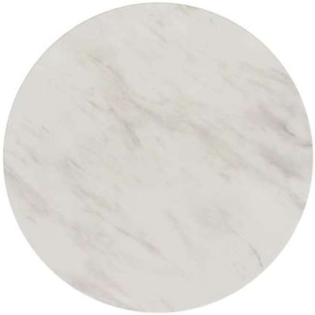 Elements International Sylvie White 47" Faux Marble Top Dining Table with Natural Base-4