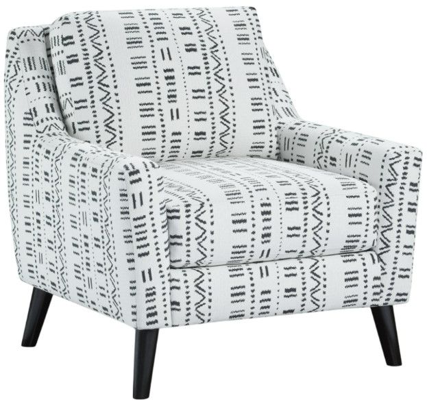Fusion Furniture Winston Salt Alegria Onyx Black/White Accent Chair-0