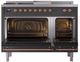 Ilve® Nostalgie II Noblesse 48'' Graphite Matte Pro Style Dual Fuel Range with Copper Trim-2