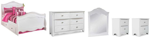 Signature Design by Ashley® Exquisite 5-Piece White Full Sleigh Bed Set-0