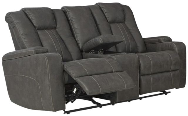 American Wholesale Furniture Transformer Iron Power Reclining Loveseat with Console-0