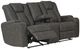 American Wholesale Furniture Transformer Iron Power Reclining Loveseat with Console-0