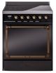 Ilve® Nostalgie II Noblesse 30'' Glossy Black Pro Style Induction Range with Burnished Trim-0