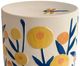 TOV Furniture Blue/Cream/Yellow Ceramic Indoor/Outdoor Summer Garden Side Table-3