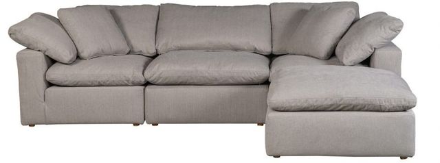Moe's Home Collection Clay Lounge 4-Piece Light Grey Modular Sectional and Ottoman-3