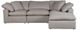 Moe's Home Collection Clay Lounge 4-Piece Light Grey Modular Sectional and Ottoman-3
