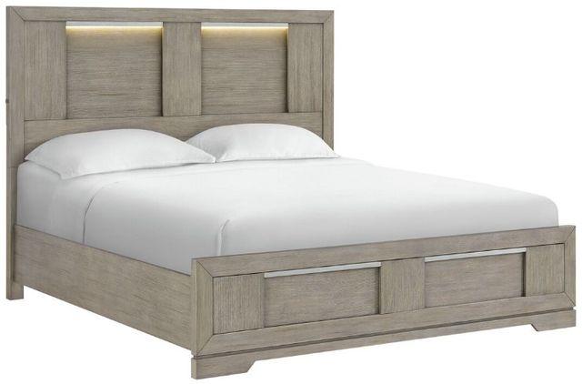 Elements International Kelis Gray King Panel Bed-0