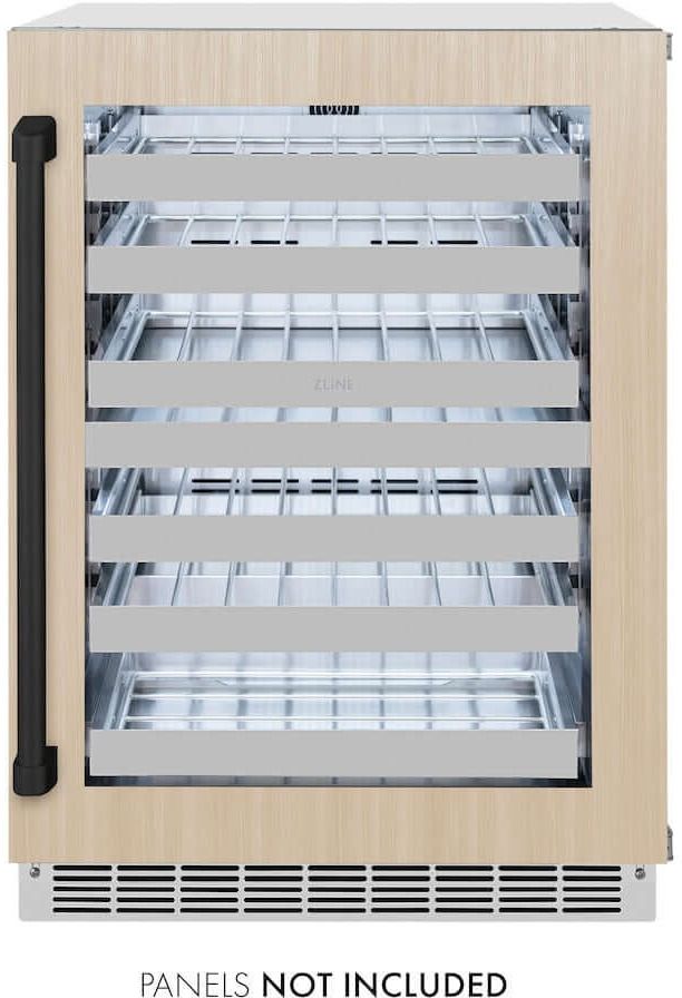 ZLINE Touchstone Autograph Edition Series 24" 4.8 Cu. Ft. Panel Ready Wine Cooler with Glass Door and Matte Black Handle-0