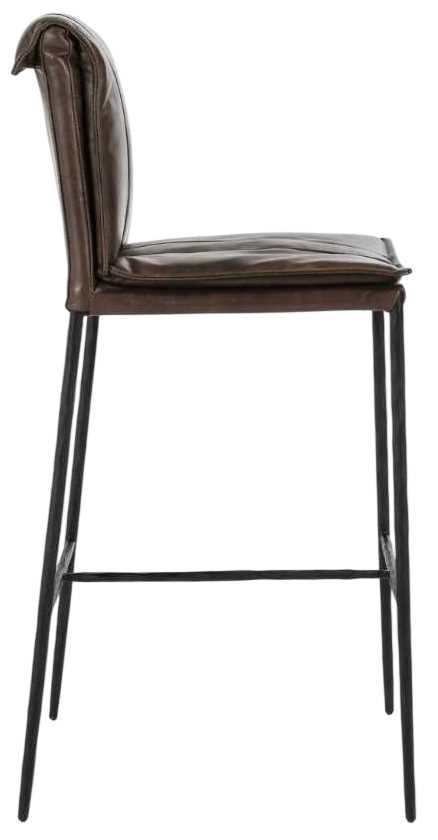 Classic Home Mayer Black/Truffle Brown 30" Leather Bar Stool-2