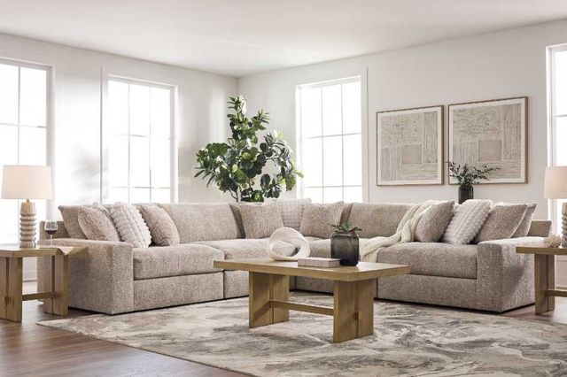 Signature Design by Ashley® Nexora-Court 5-Piece Burlap Sectional-2