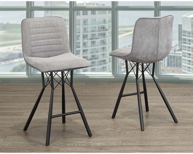 Brassex Inc. Mila 2-Piece Two-Tone Grey Counter Stool Set-1
