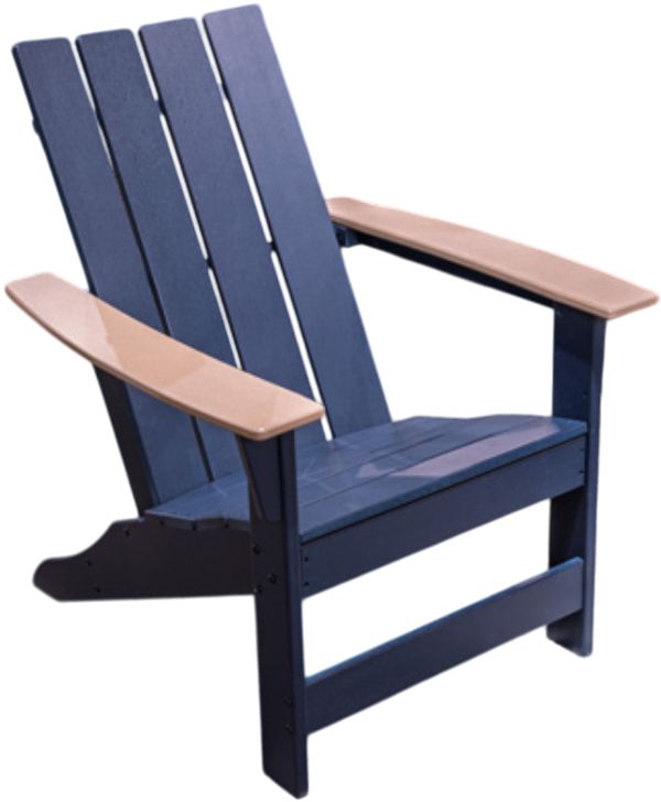 Signature Design by Ashley® East Beach Driftwood/Navy Blue Outdoor Adirondack Chair-0