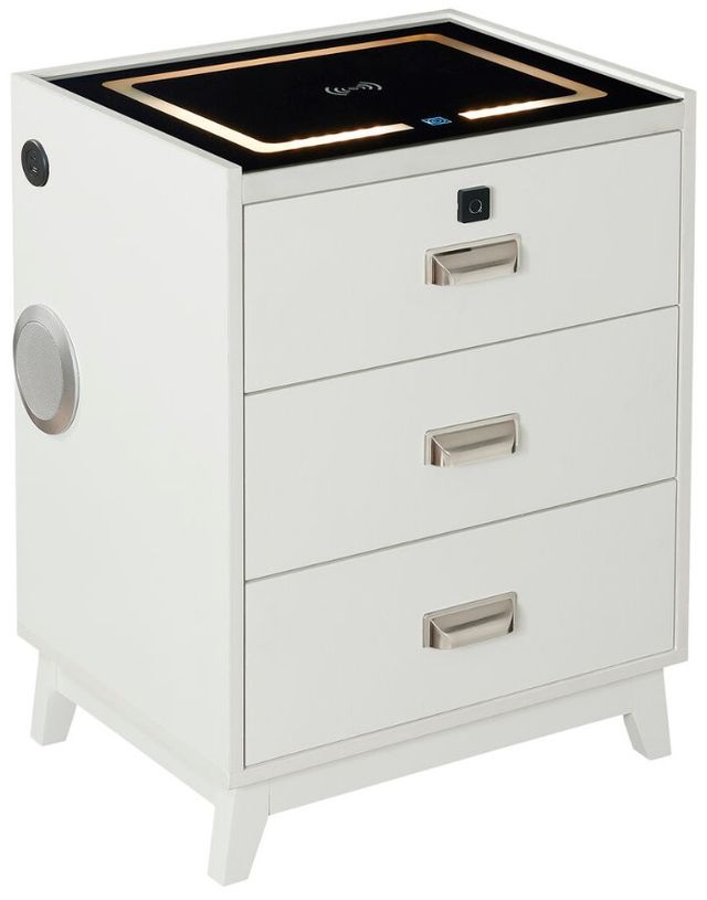 Elements International Rio White Nightstand-0