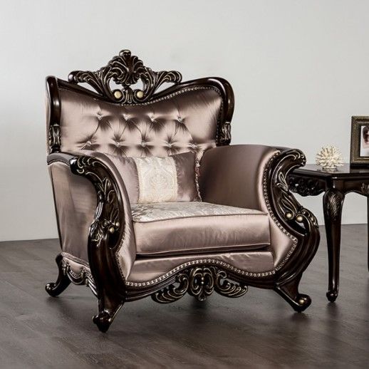 Furniture of America® Albacete Brown/Dark Cherry Accent Chair-4