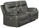 Mazin Furniture Primus Grey Power Reclining Loveseat with Center Console-0