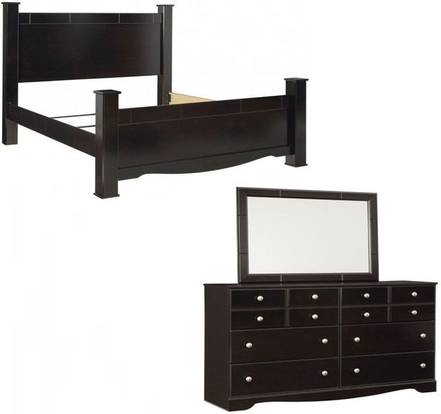 Signature Design by Ashley® Mirlotown 3-Piece Almost Black King Poster Bed Set-0