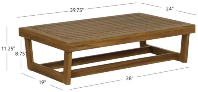 Linon Bluffton Natural Wooden Outdoor Cocktail Table-1