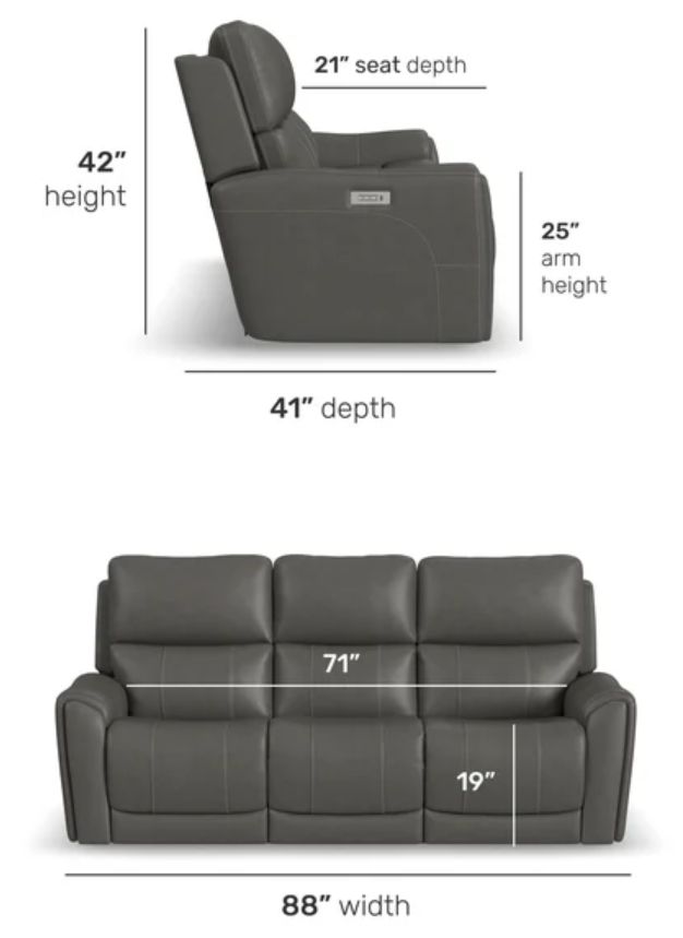 Flexsteel® Carter Smoke Power Reclining Sofa with Console -2