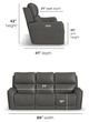 Flexsteel® Carter Smoke Power Reclining Sofa with Console -2