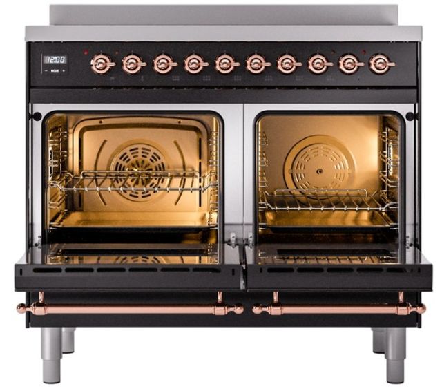 Ilve® Nostalgie II Series 40" Glossy Black Pro Style Induction Range-1