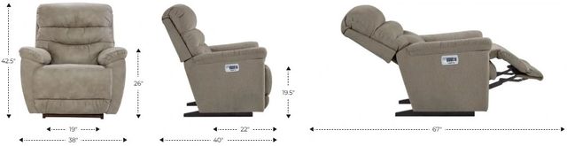 La-Z-Boy® Joshua Mushroom Power Rocking Recliner with Headrest and Lumbar-2