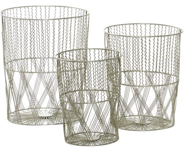 Deco Marche 3-Piece Silver Storage Basket Set-0