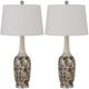 Cal® Lighting & Accessories 2-Piece Paxton Brushed Steel/White Table Lamp Set-0