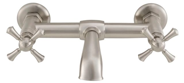 DXV Oak Hill® Brushed Nickel 2-Handle Wall Mount Bathroom Faucet with Cross Handles-4