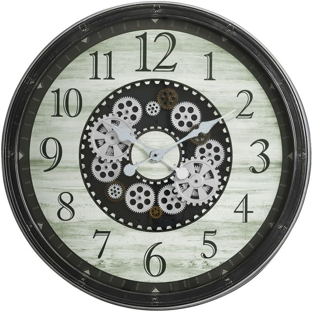 Monarch Specialties Inc. Brown 30" Gear Mechanism Wall Clock-0