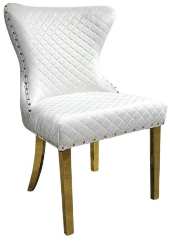 Furniture of America® Portanova 2-Piece Gold/White Side Chair Set-0