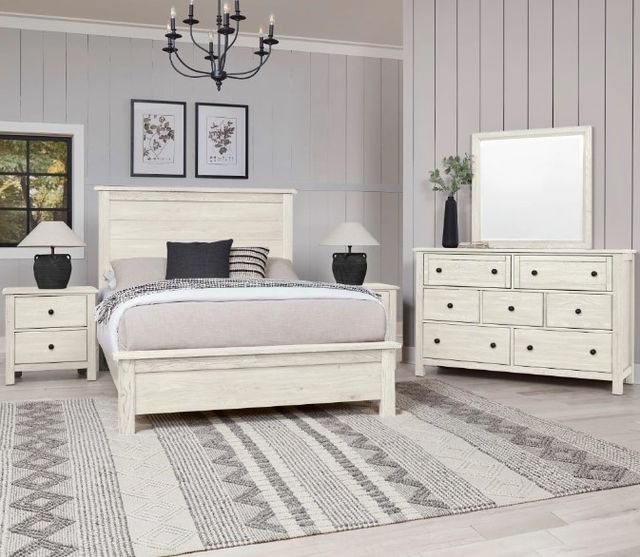 Artisan & Post by Vaughan-Bassett Weathered White Farmhouse King Panel Bed-1