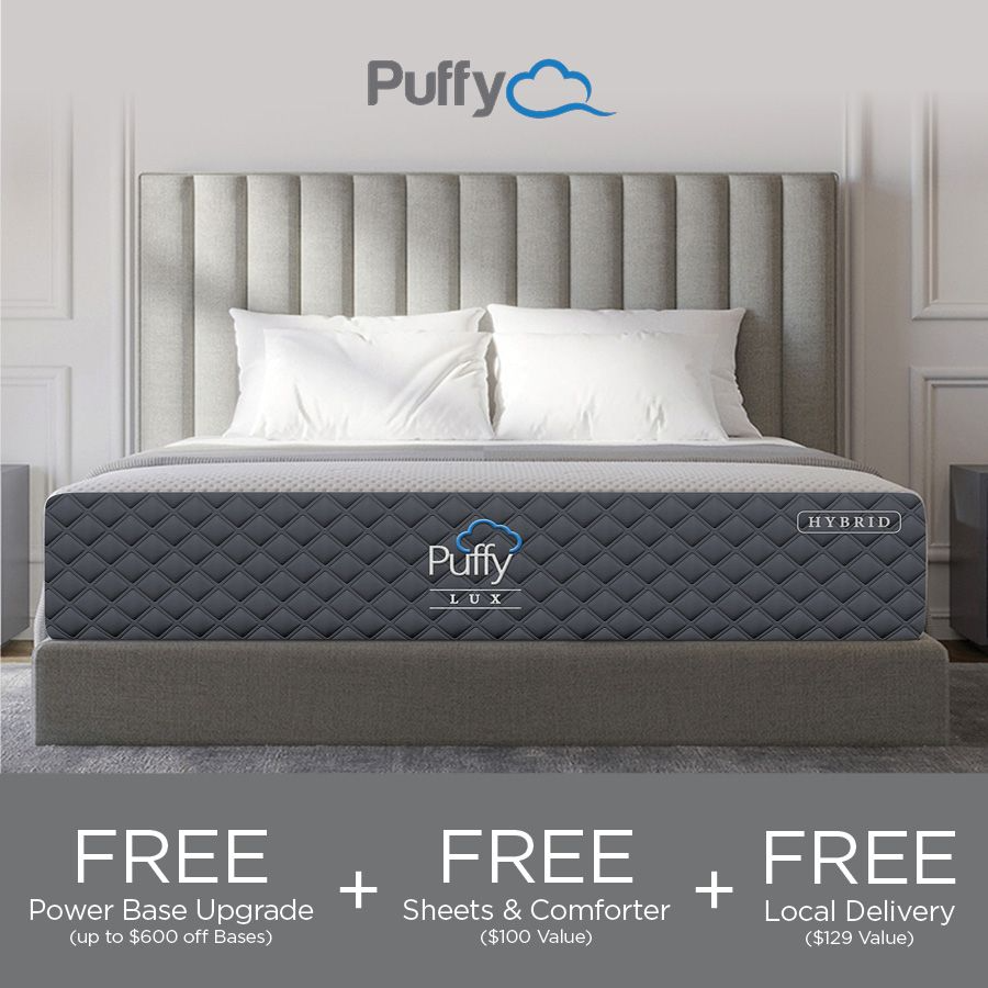 Puffy Lux Hybrid Medium Plush Tight Top Queen Mattress in a Box Big Sandy Superstore Furniture Mattress Appliance Superstore