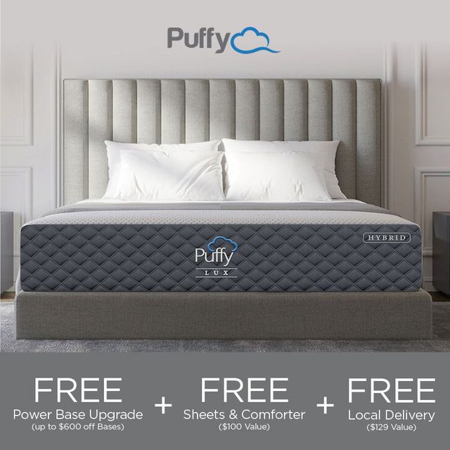 Puffy Lux Hybrid Medium Plush Tight Top Queen Mattress in a Box 