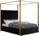 Meridian Furniture Jones Black King Upholstered Canopy Bed-0